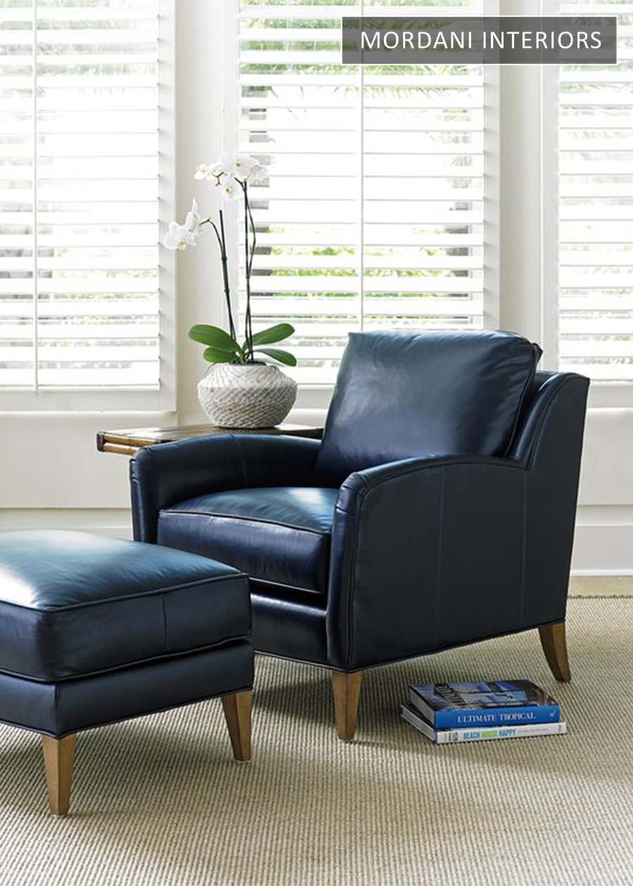 Midnight Blue Faux Leather Upholstery